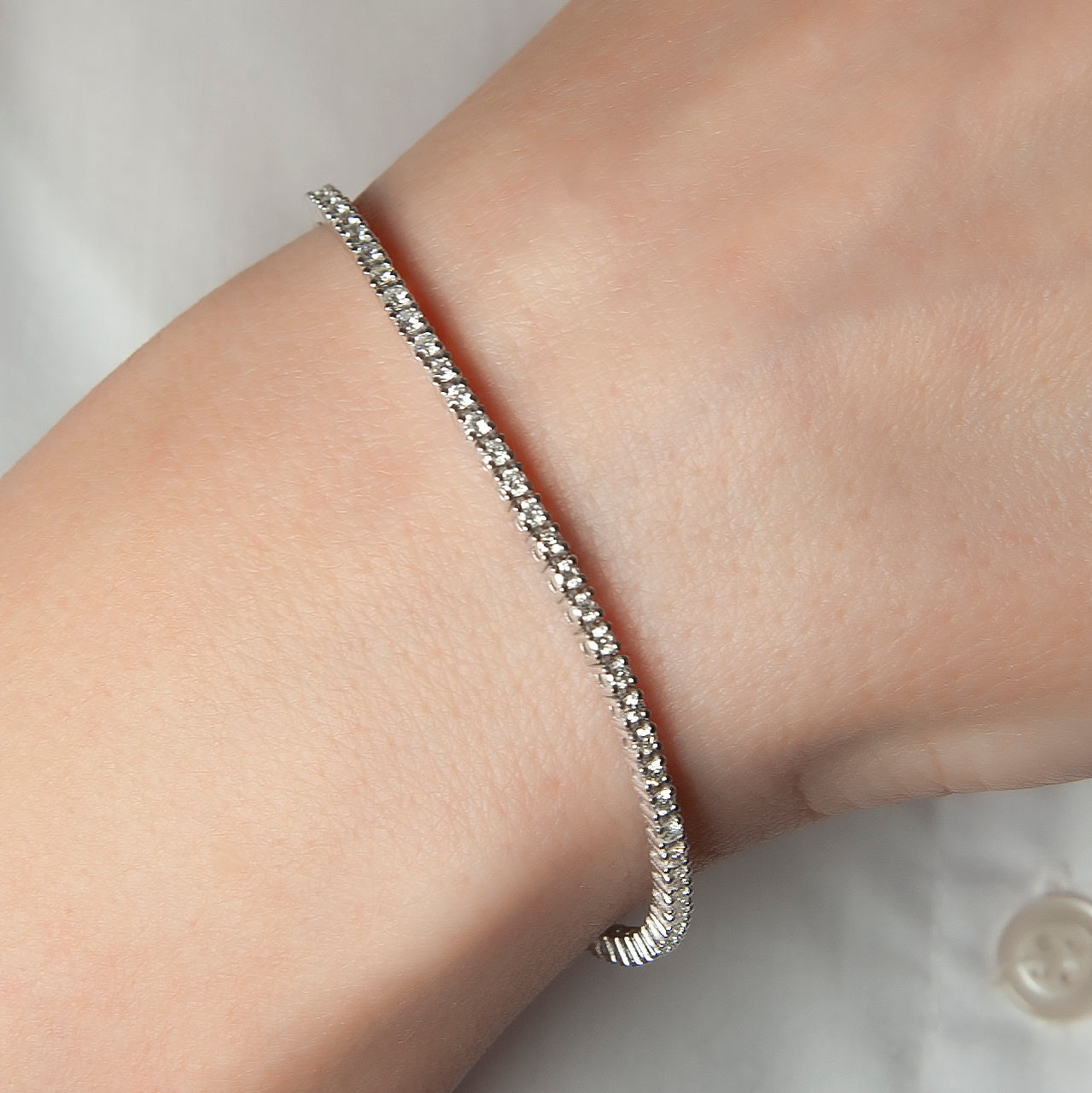 2.90 Carat Diamond Waterway Bracelet / Minimal Natural Diamond Bracelet