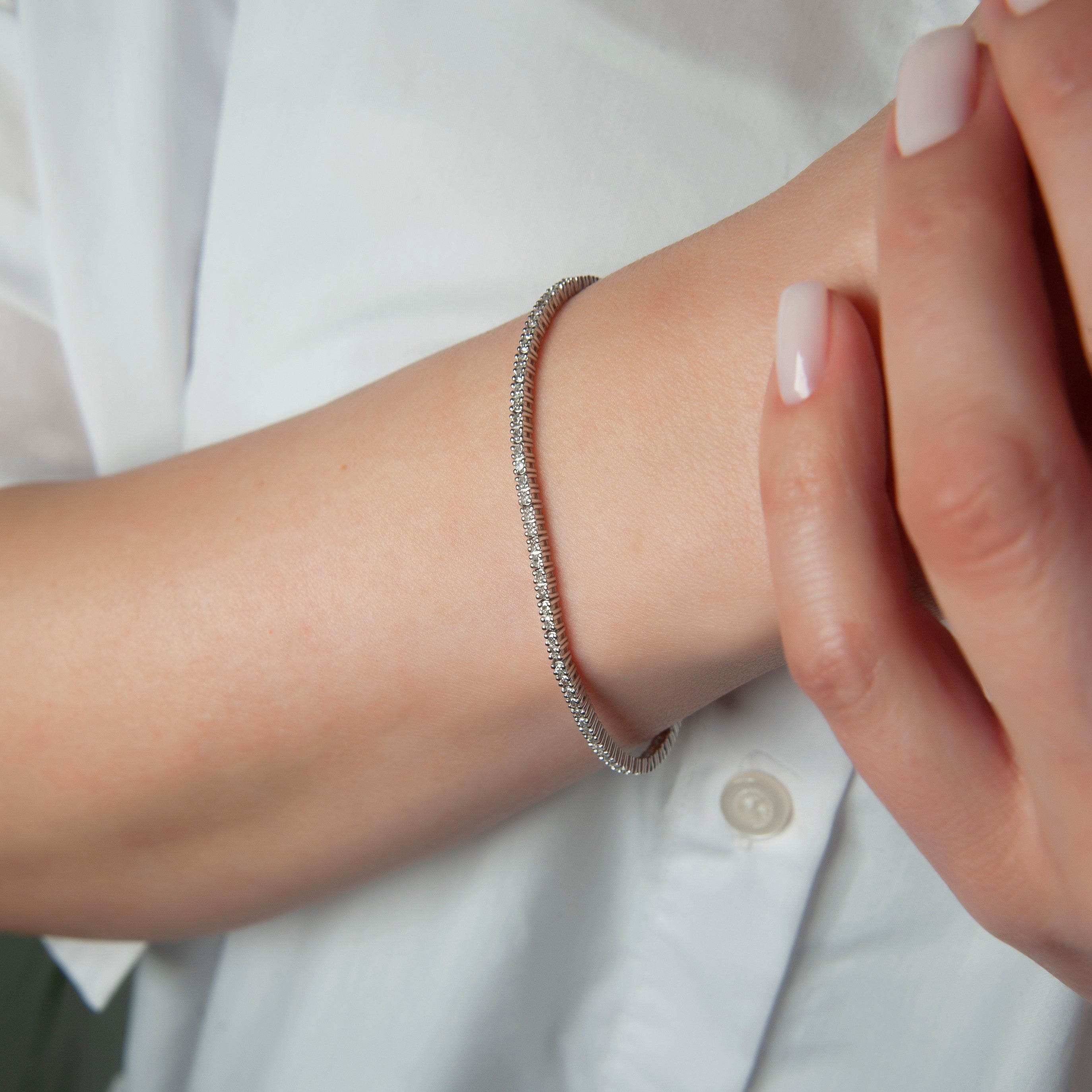 14K Solid Gold Diamond Tennis Bracelet / 2.14 CTW Diamond Bracelet