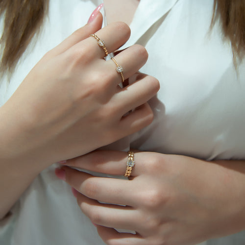 14K Solid Gold Diamond Ring