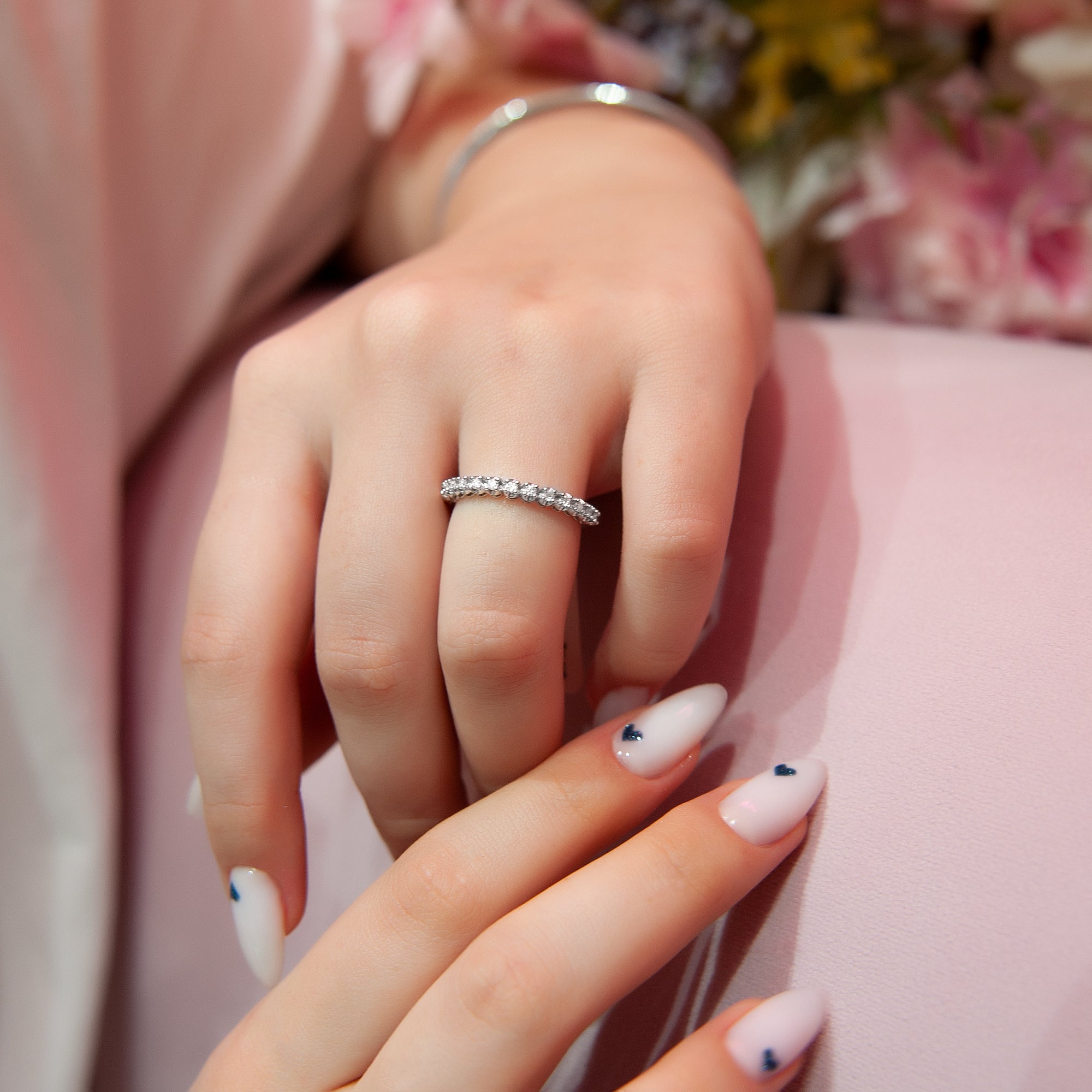 0,20 Ct Round Cut Diamond Wedding Band