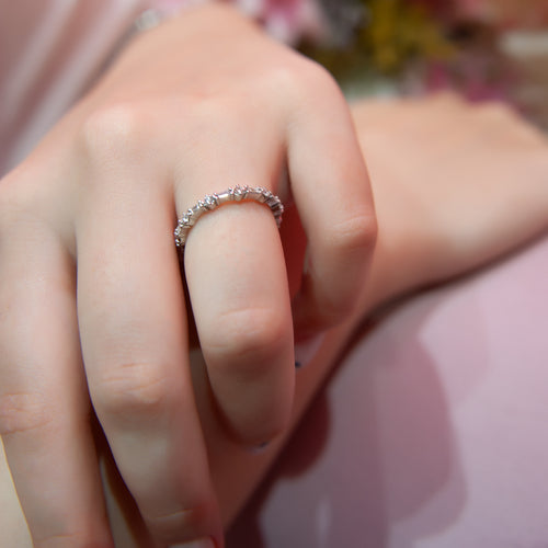 Handmade Baguette and Round Diamond Ring