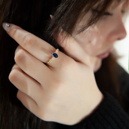 Oval Cut Sapphire Engagement Ring