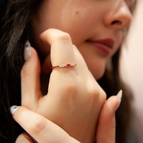 Baguette Cut Ruby Wedding Band