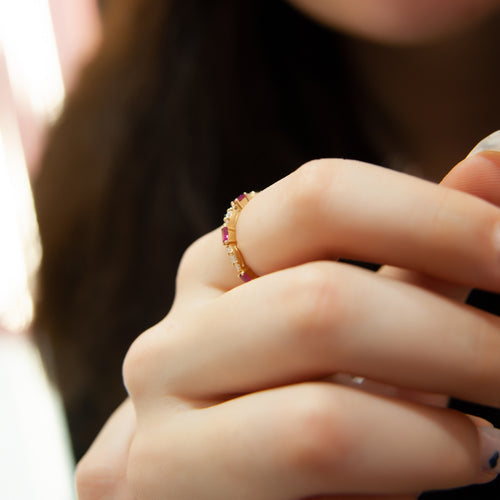 Baguette Cut Ruby Wedding Band