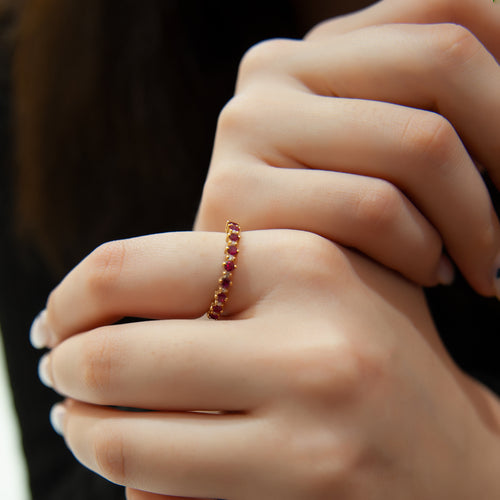 Ruby And Diamond Wedding Band