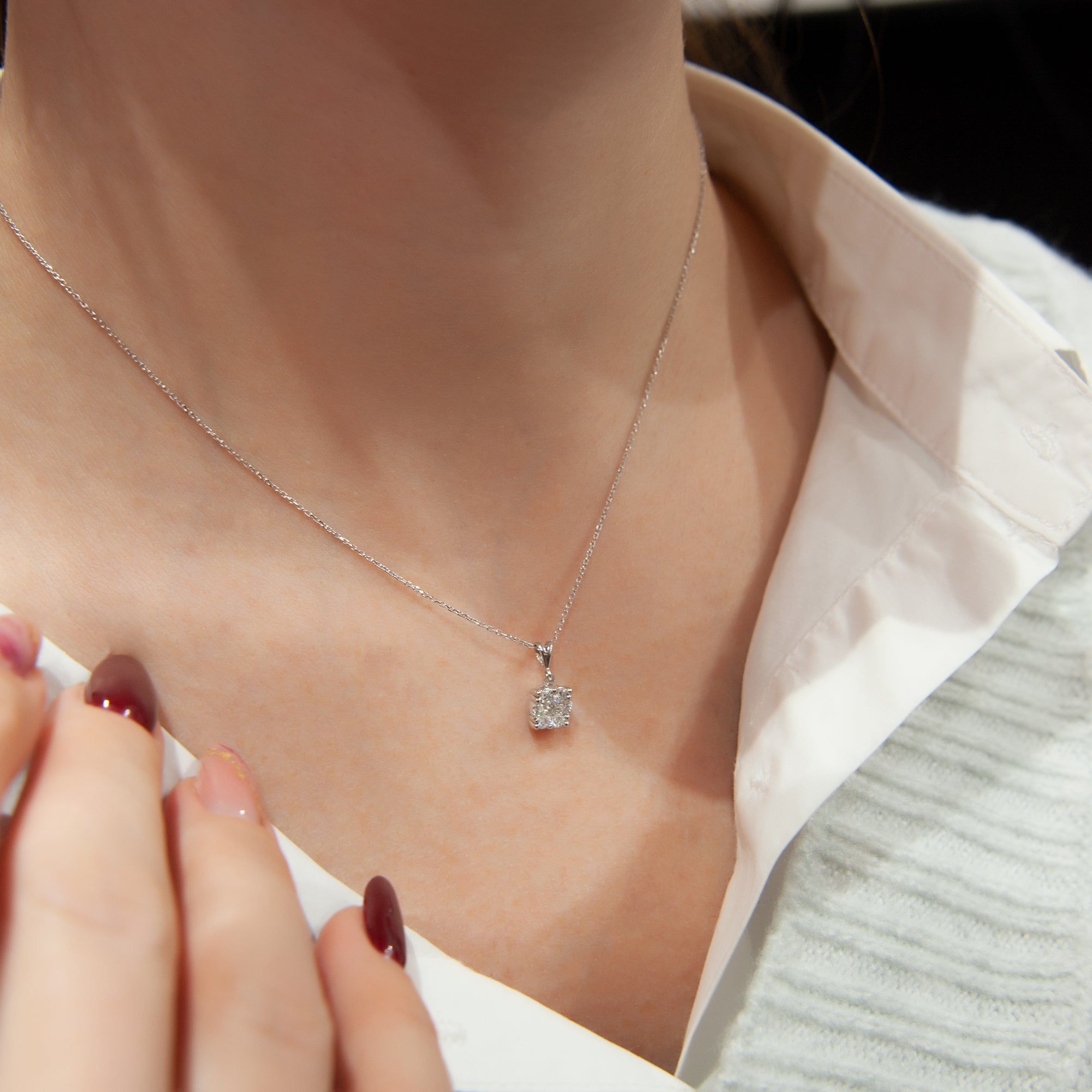 0.36 Ct Round Cut Diamond Necklace