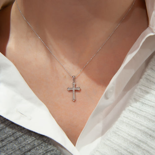 Diamond Cross Pendant and Necklace, Diamond Cross Necklace