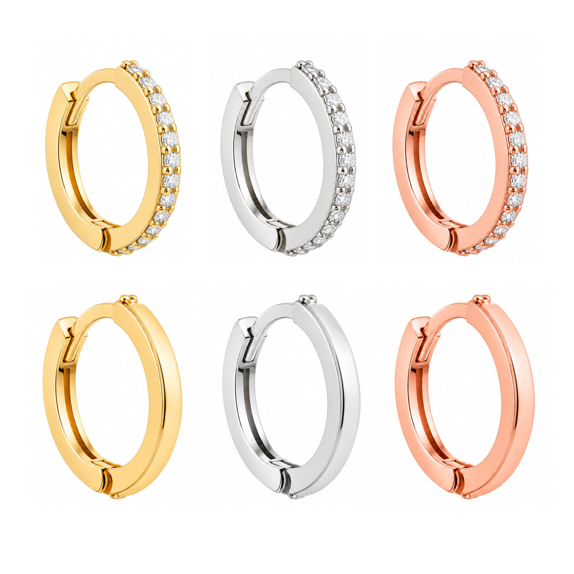 14K Gold Diamond Initial Hoop Earrings / Natural Diamond Letter Huggie Earring