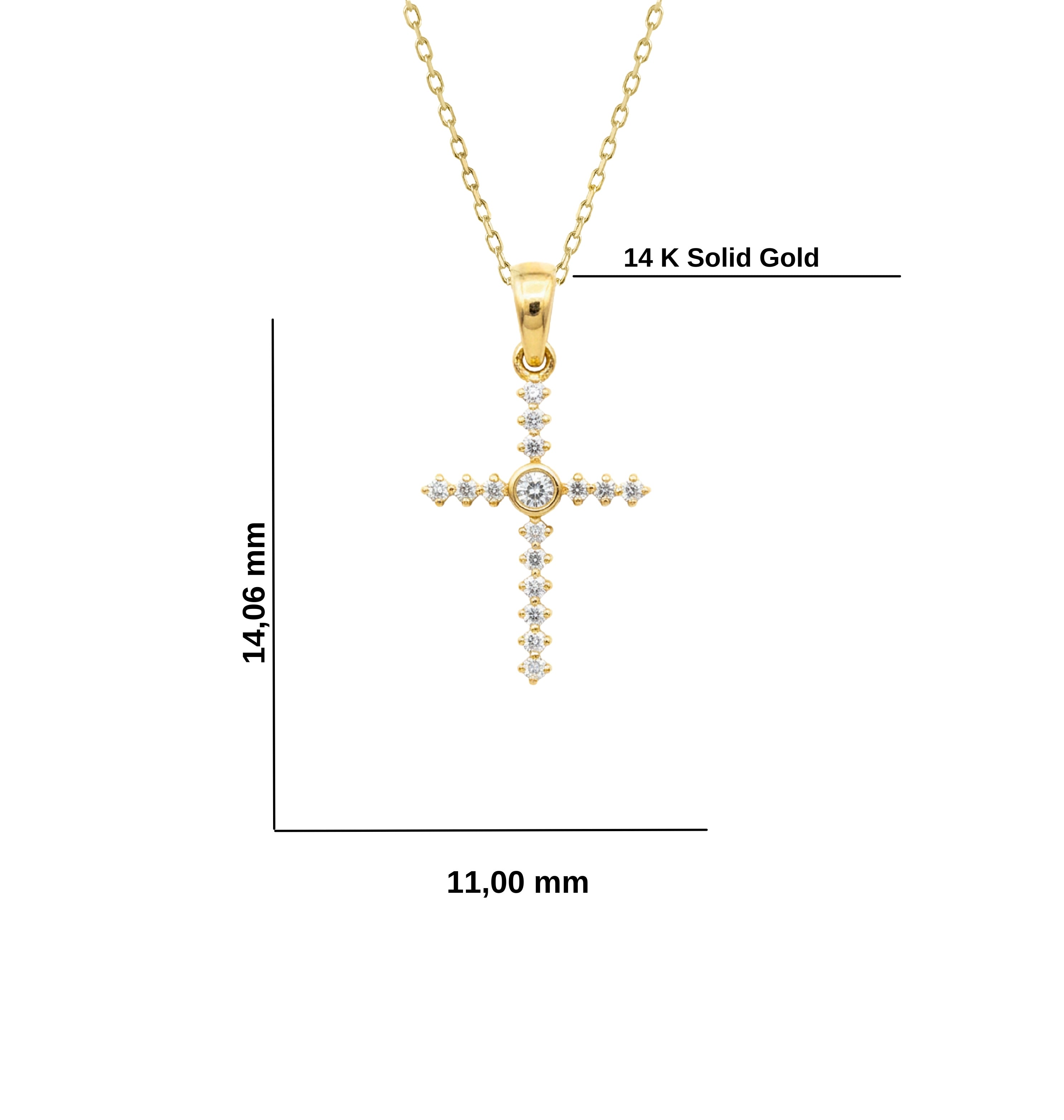 Round Diamond Cross Pendant