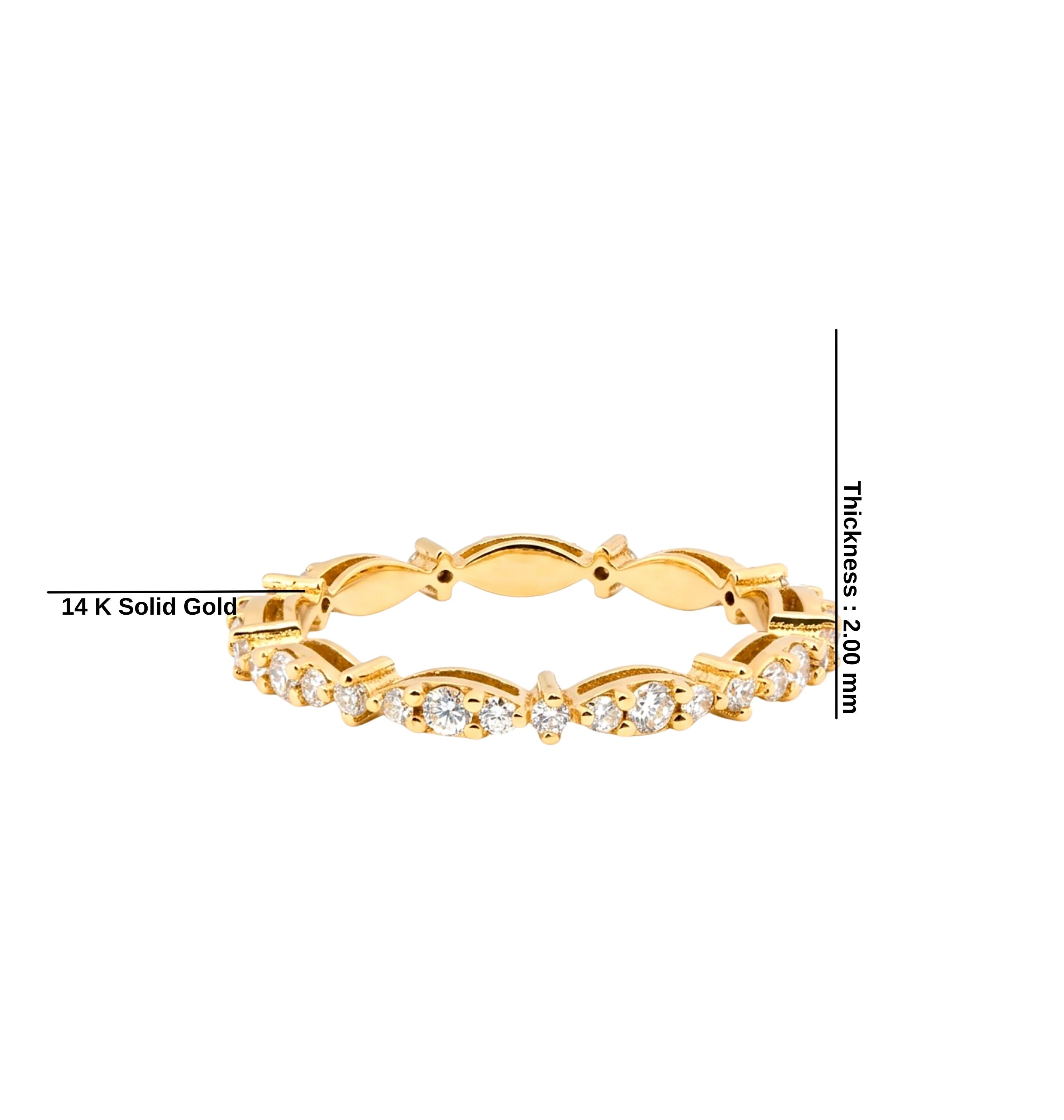 14K Gold Marquise Diamond Band