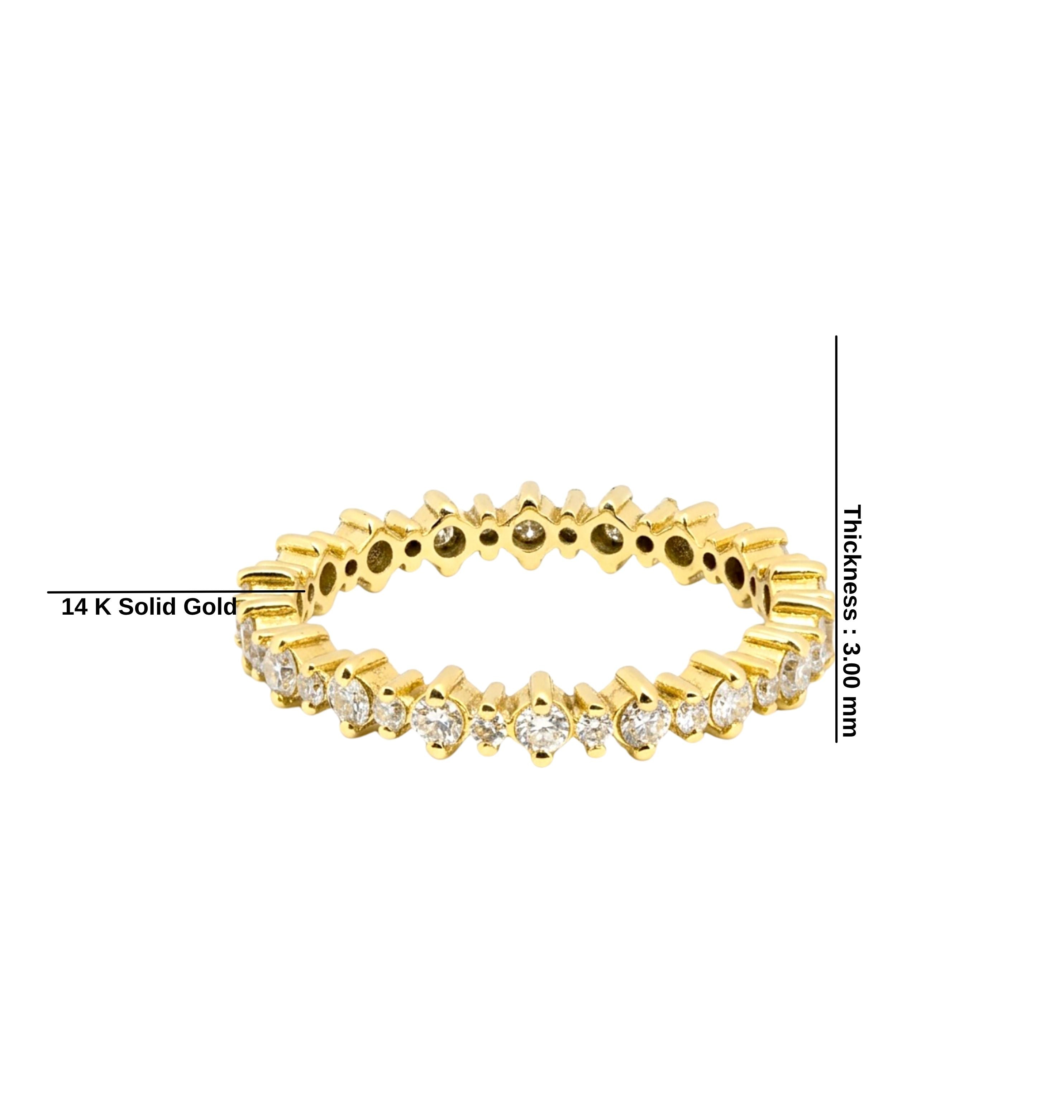 Full Eternity Two Prong Band, Matching Ring, Diamond Wedding Band, 0,60 Carat Eternity Ring