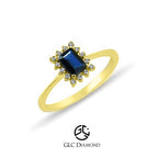 1 Carat Blue Sapphire Anniversary Ring