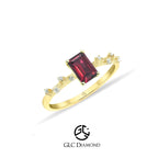 14K Solid Gold Octagon Cut Ruby Ring