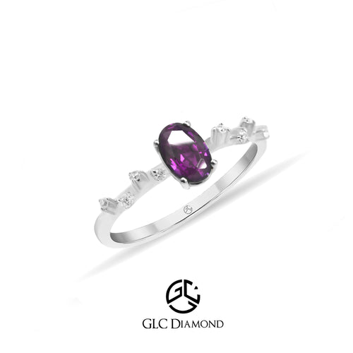 Oval Cut Amethyst Ring, 14K Gold Amethyst Ring