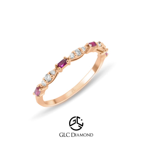 Baguette Cut Ruby Wedding Band