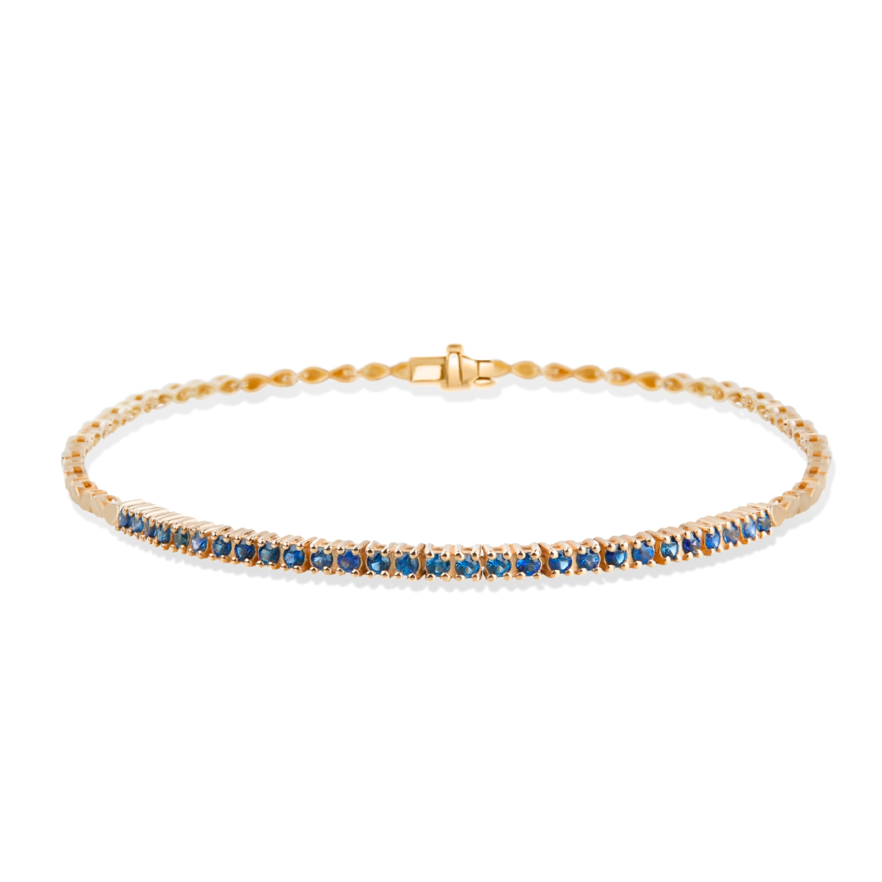 14K Gold Sapphire Tennis Bracelet