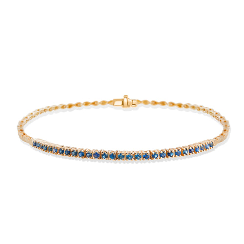 14K Gold Sapphire Tennis Bracelet
