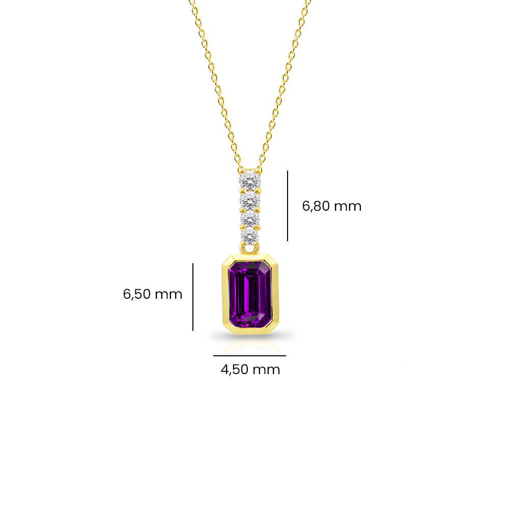 Natural Amethyst Pendant Necklace