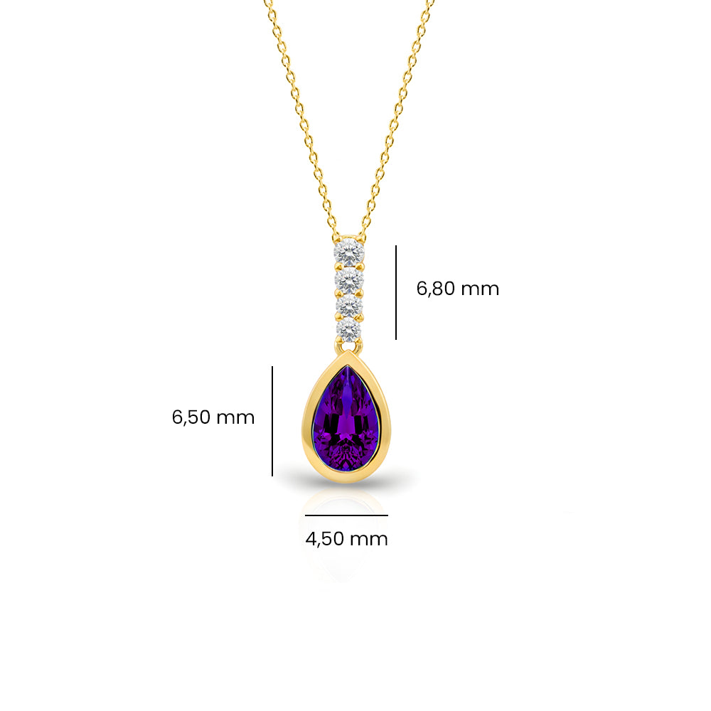 Pear Cut Amethyst Necklace