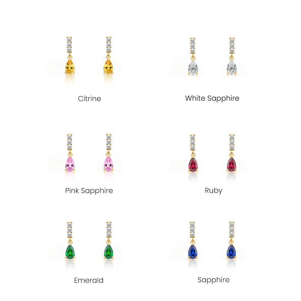 14K Gold Amethyst Drop Earrings