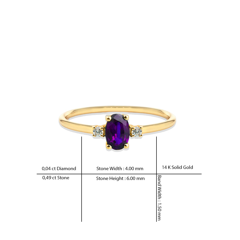 Vintage Inspired Amethyst Ring / Birthday Gift