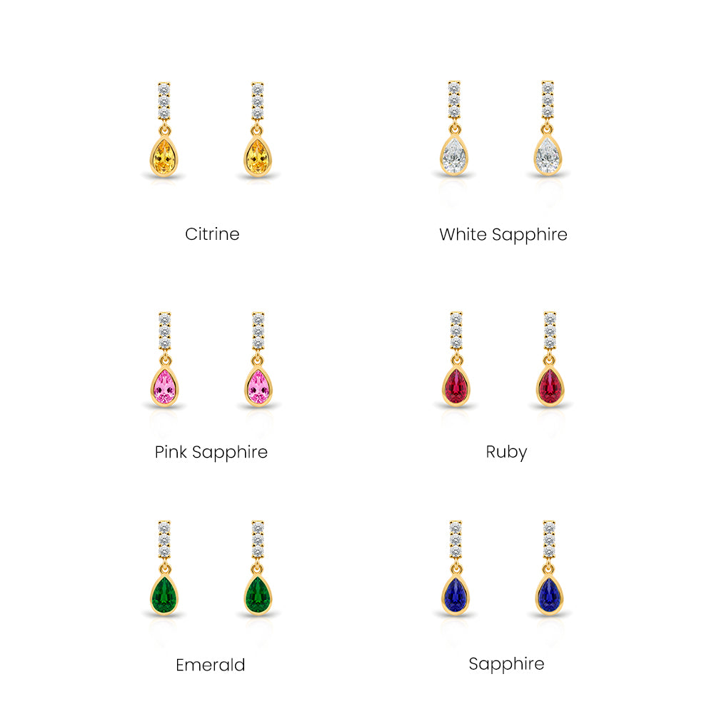 14K Gold Amethyst Teadrop Earrings