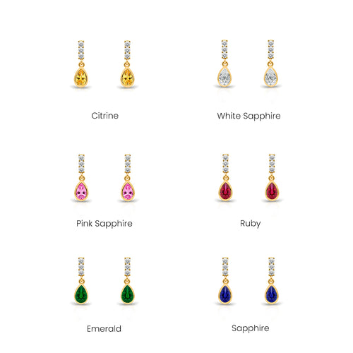 14K Gold Amethyst Teadrop Earrings