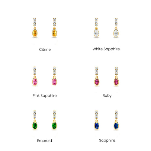 Oval Amethyst Earrings