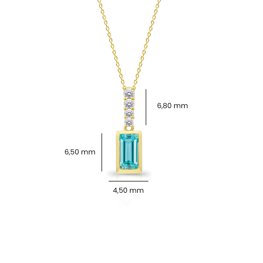 14K Gold Aquamarine Necklace, Ocean Inspired Aquamarine Necklace