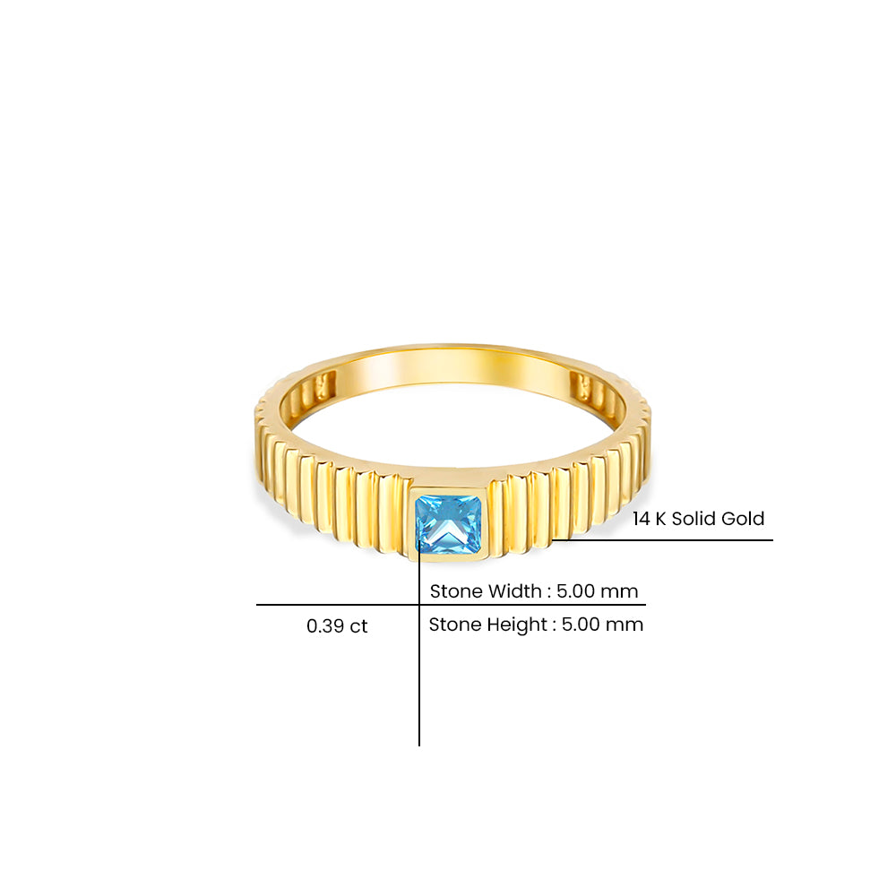 14K Gold Aquamarine Ring Square