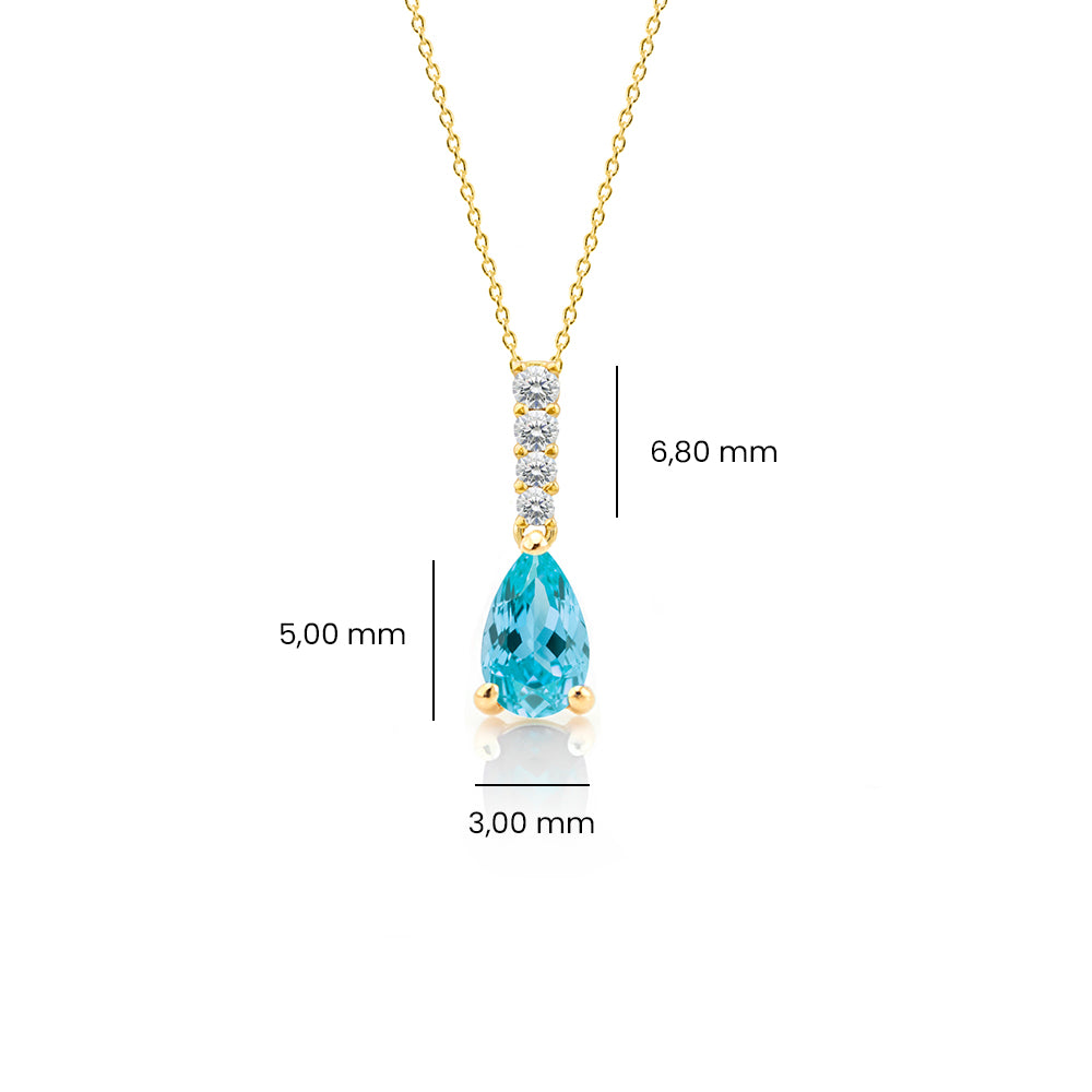 Natural Aquamarine Drop Necklace