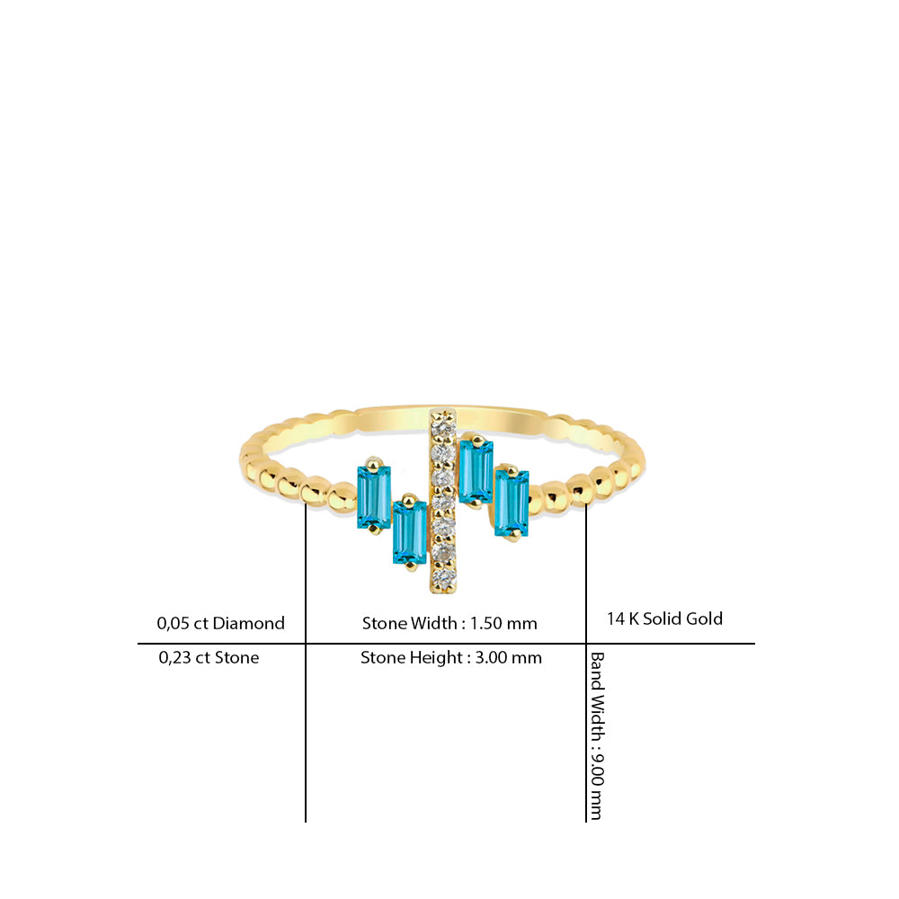 Natural Aquamarine Ring / Birthday Gift