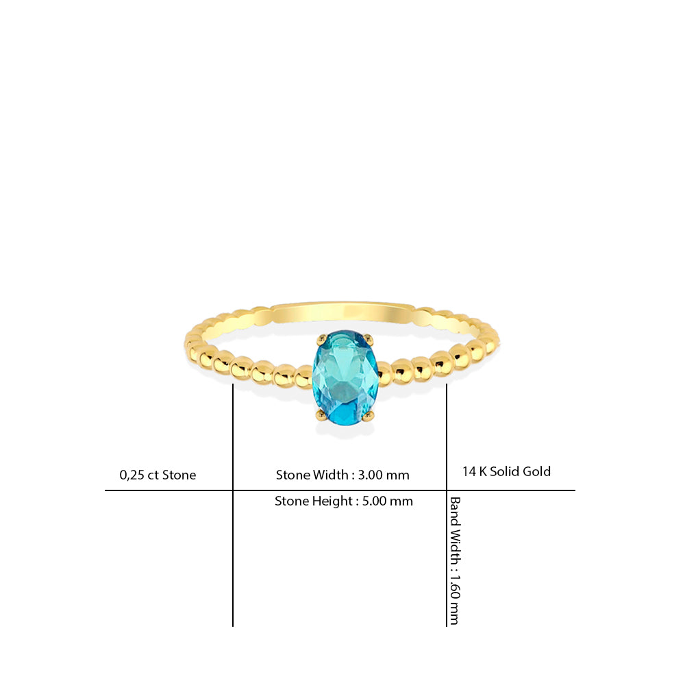 Oval Aquamarine Ring / Minimal Engagement Ring