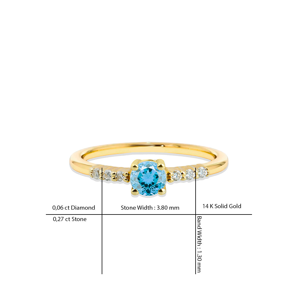 Aquamarine Diamond Ring
