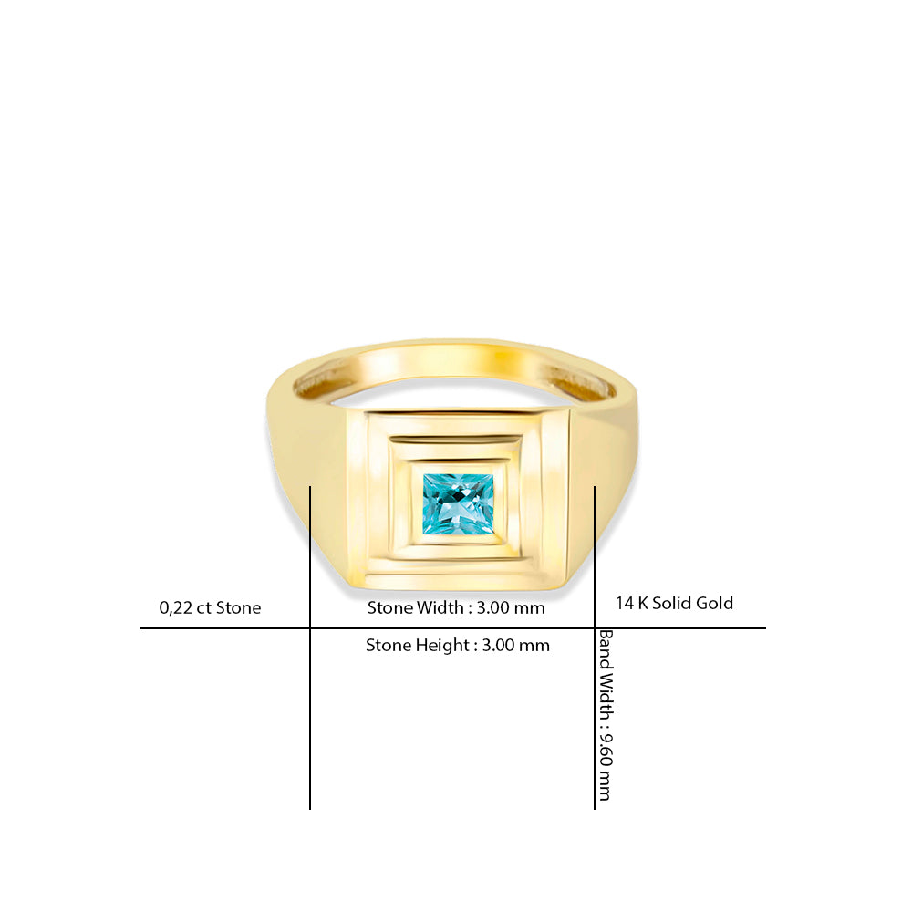 14K Gold Aquamarine Statement Ring / Anniversary Gift