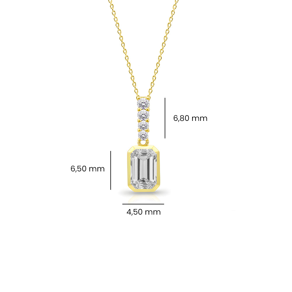14K Gold White Sapphire Necklace, Wedding Necklace