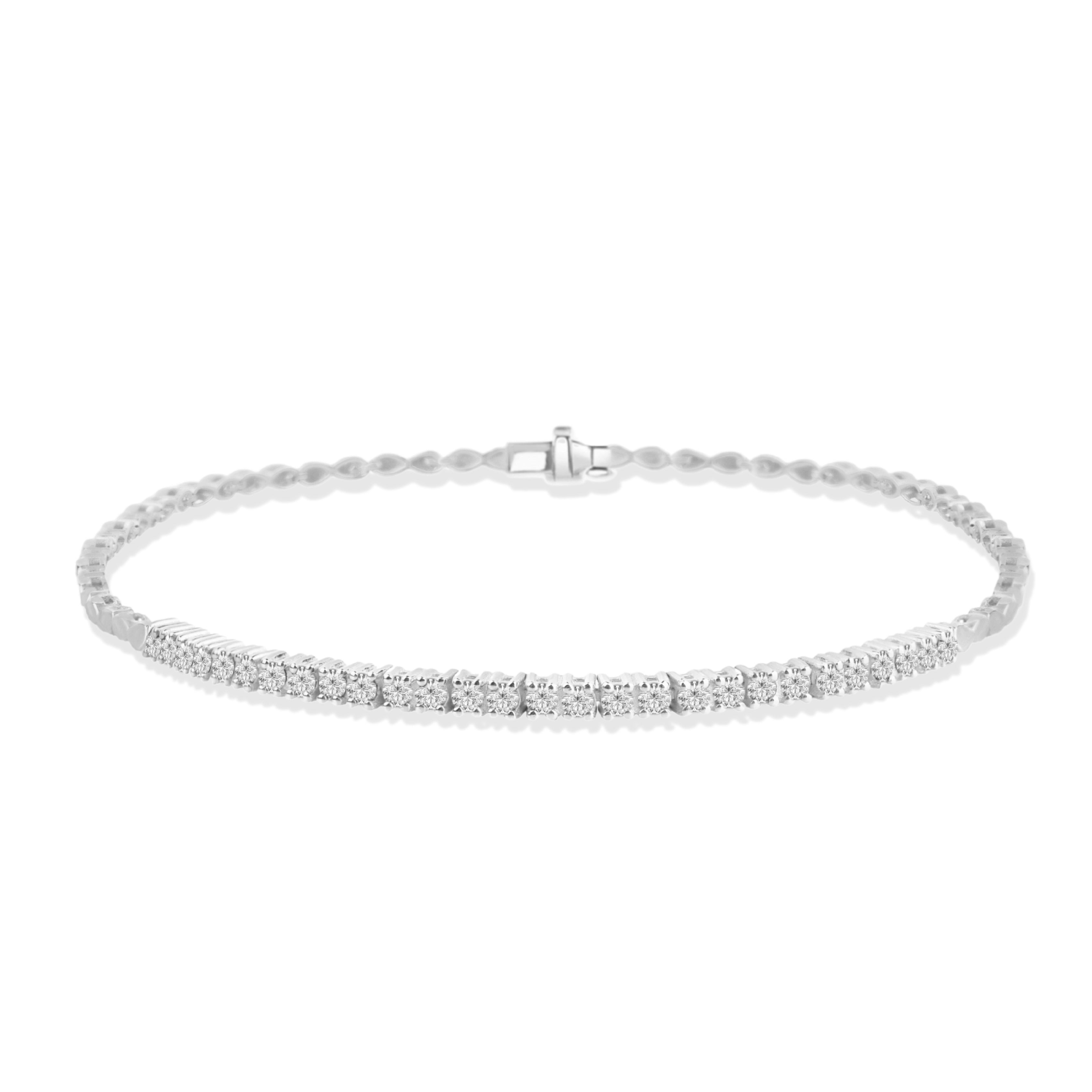 14K Gold Diamond Tennis Bracelet / Dainty Diamond Bracelet