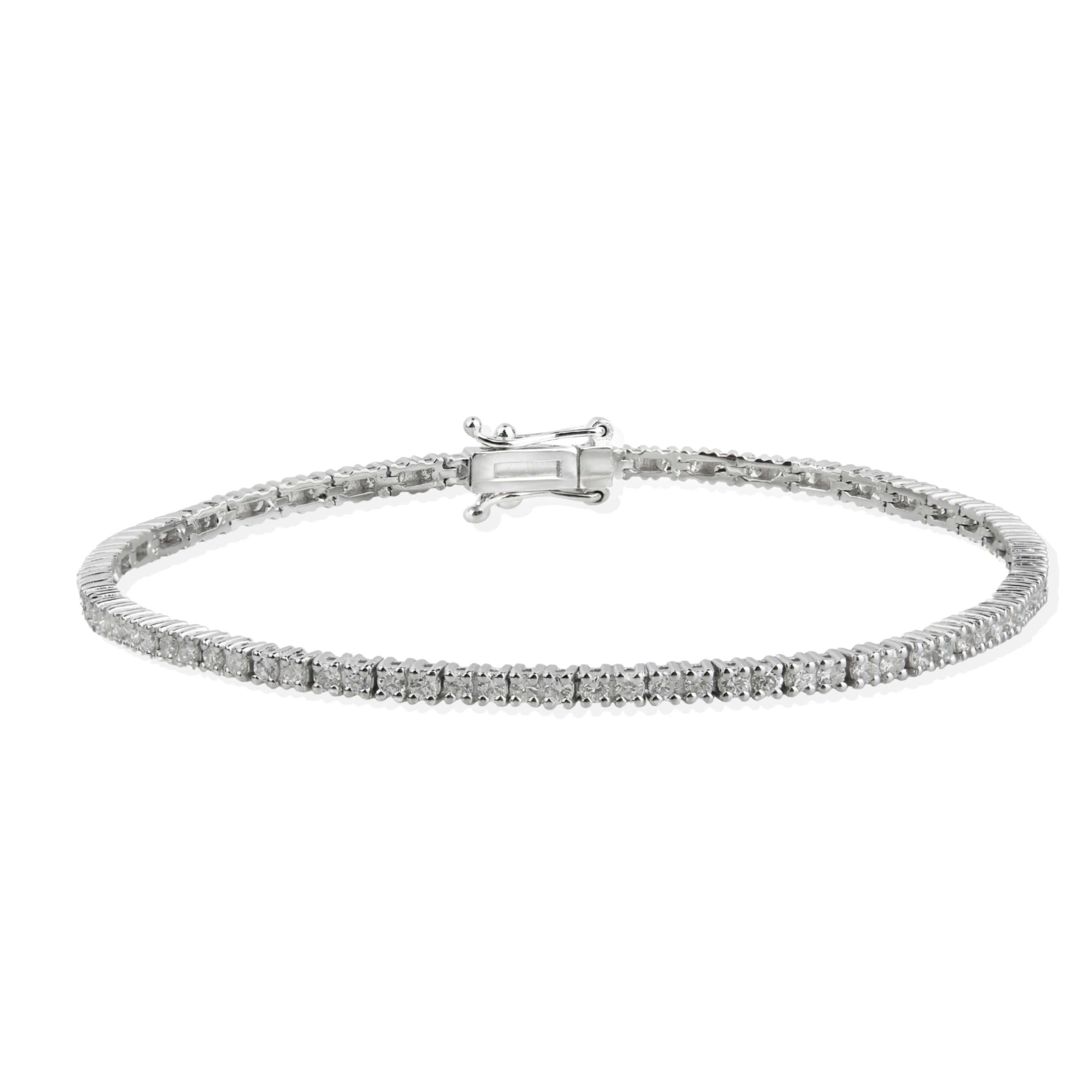14K Solid Gold Diamond Tennis Bracelet / 2.14 CTW Diamond Bracelet