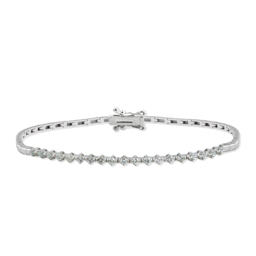 14K Solid Gold Diamond Tennis Bracelet / Everyday Diamond Bracelet