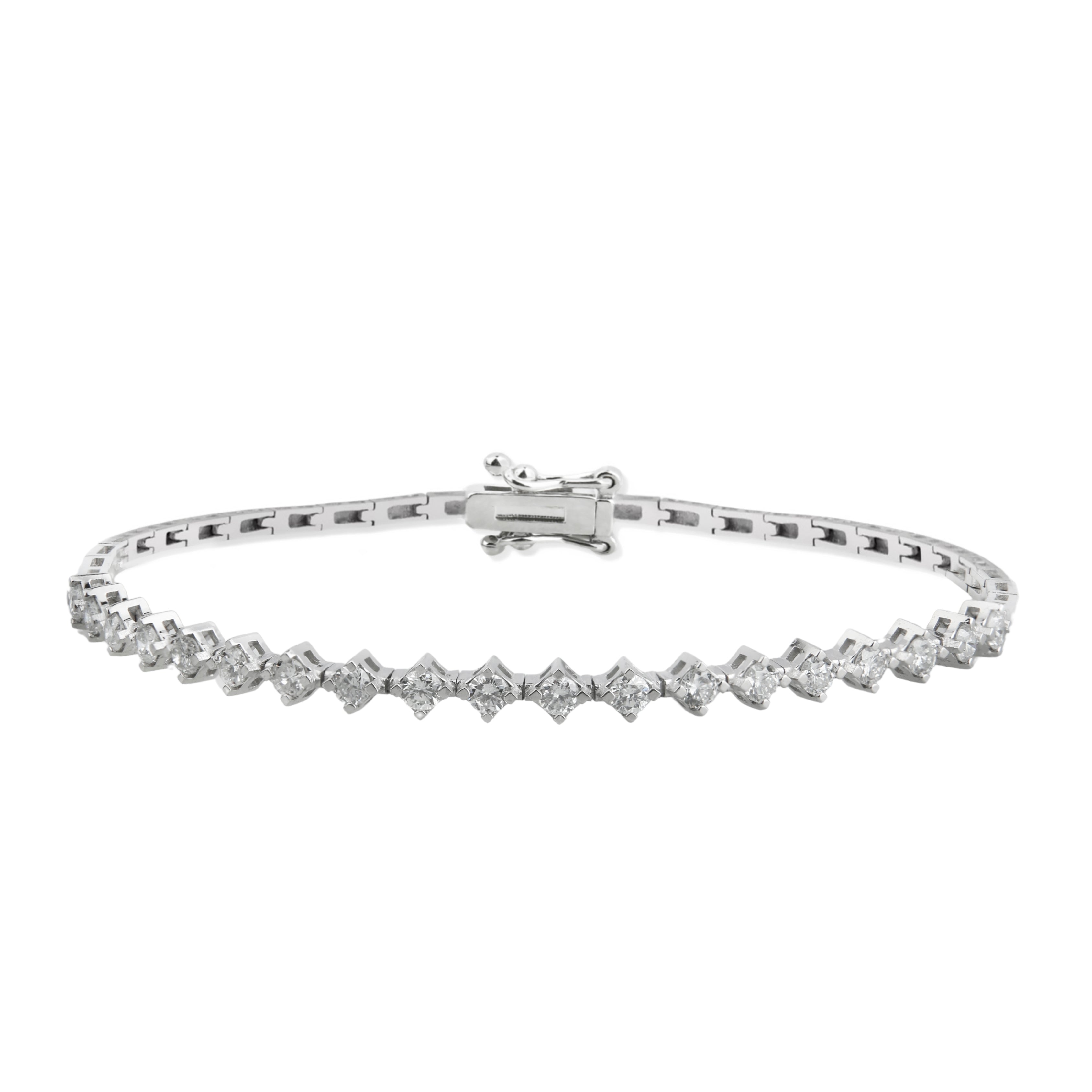 14K Gold Diamond Tennis Bracelet / 1.14 CTW Natural Diamond Line