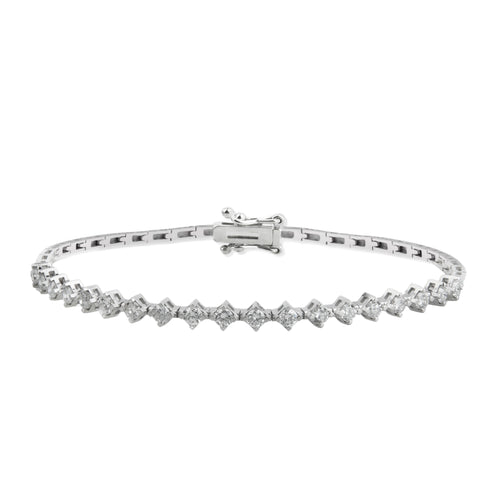 14K Gold Diamond Tennis Bracelet / 1.14 CTW Natural Diamond Line