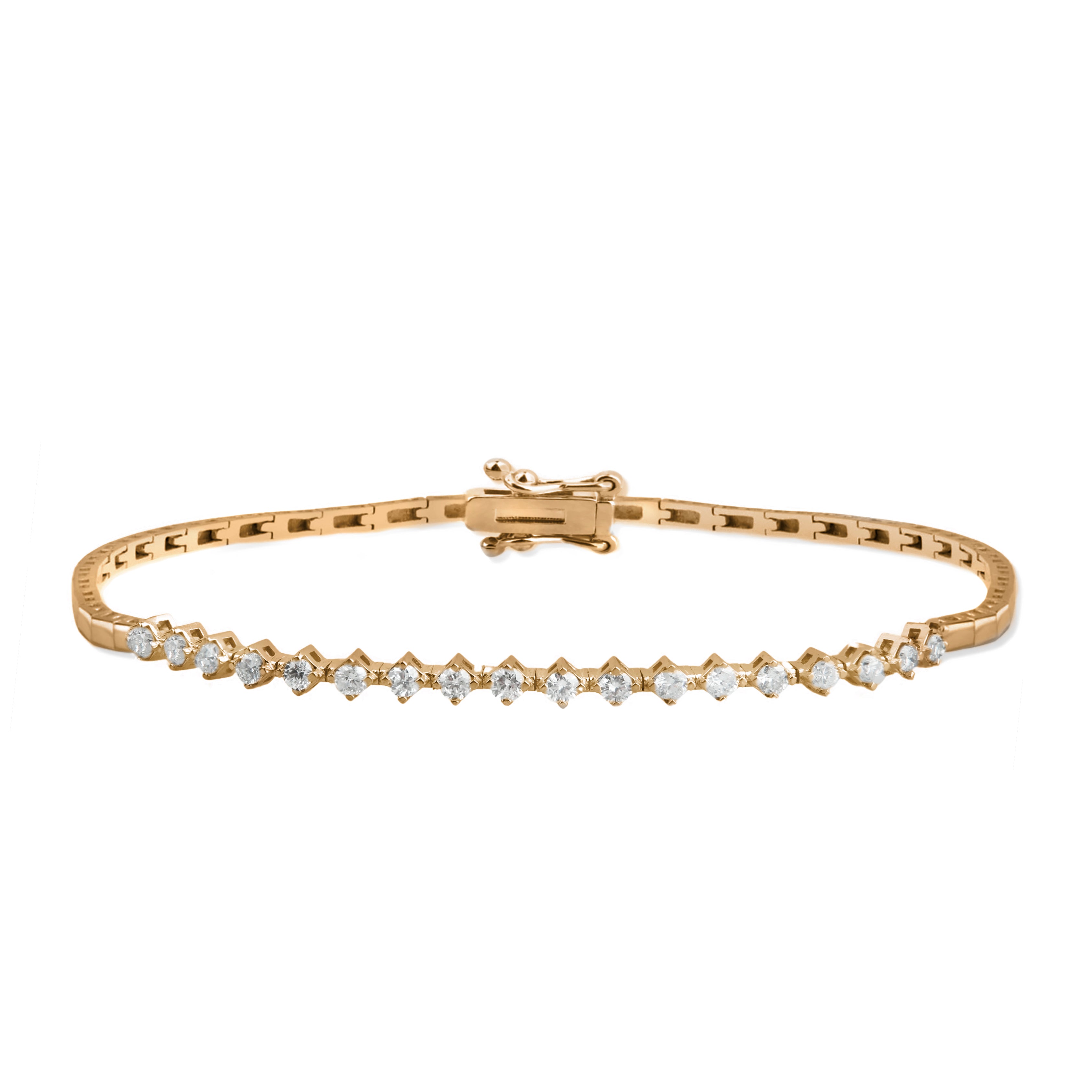 14K Solid Gold Diamond Tennis Bracelet / Anniversary Gift