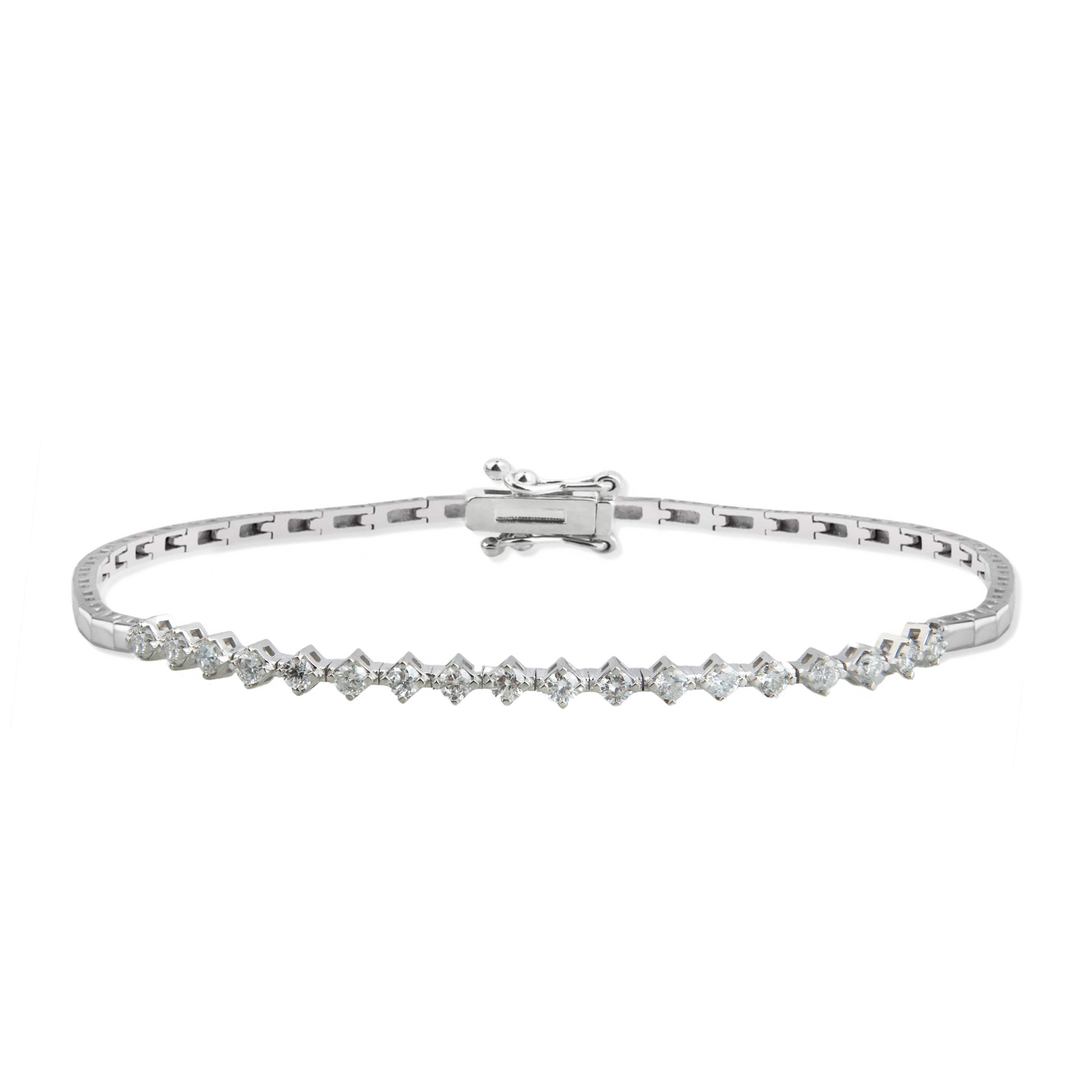 14K Solid Gold Diamond Tennis Bracelet / Anniversary Gift
