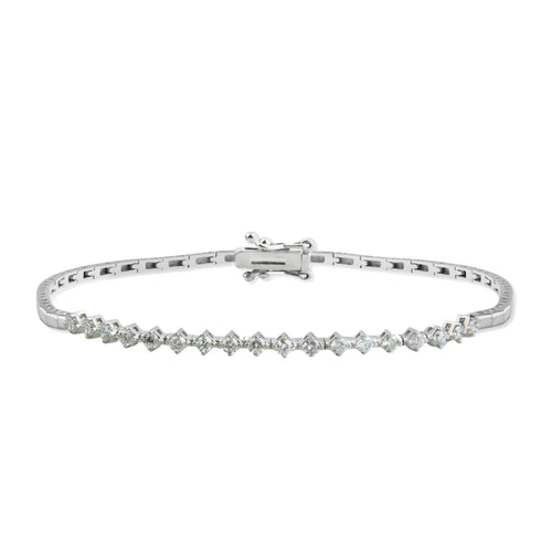 14K Solid Gold Diamond Tennis Bracelet / Anniversary Gift