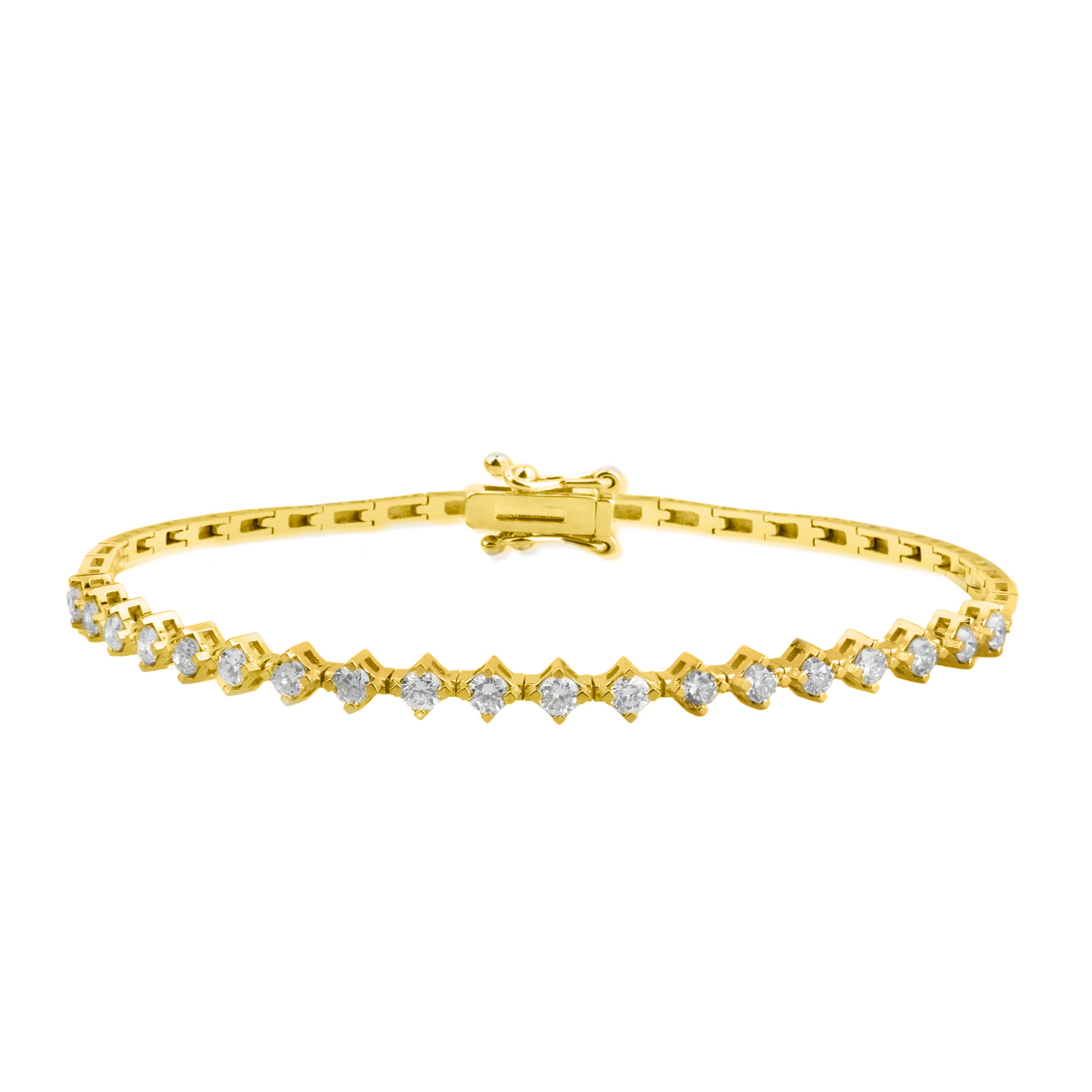 14K Gold Diamond Tennis Bracelet / 1.14 CTW Natural Diamond Line