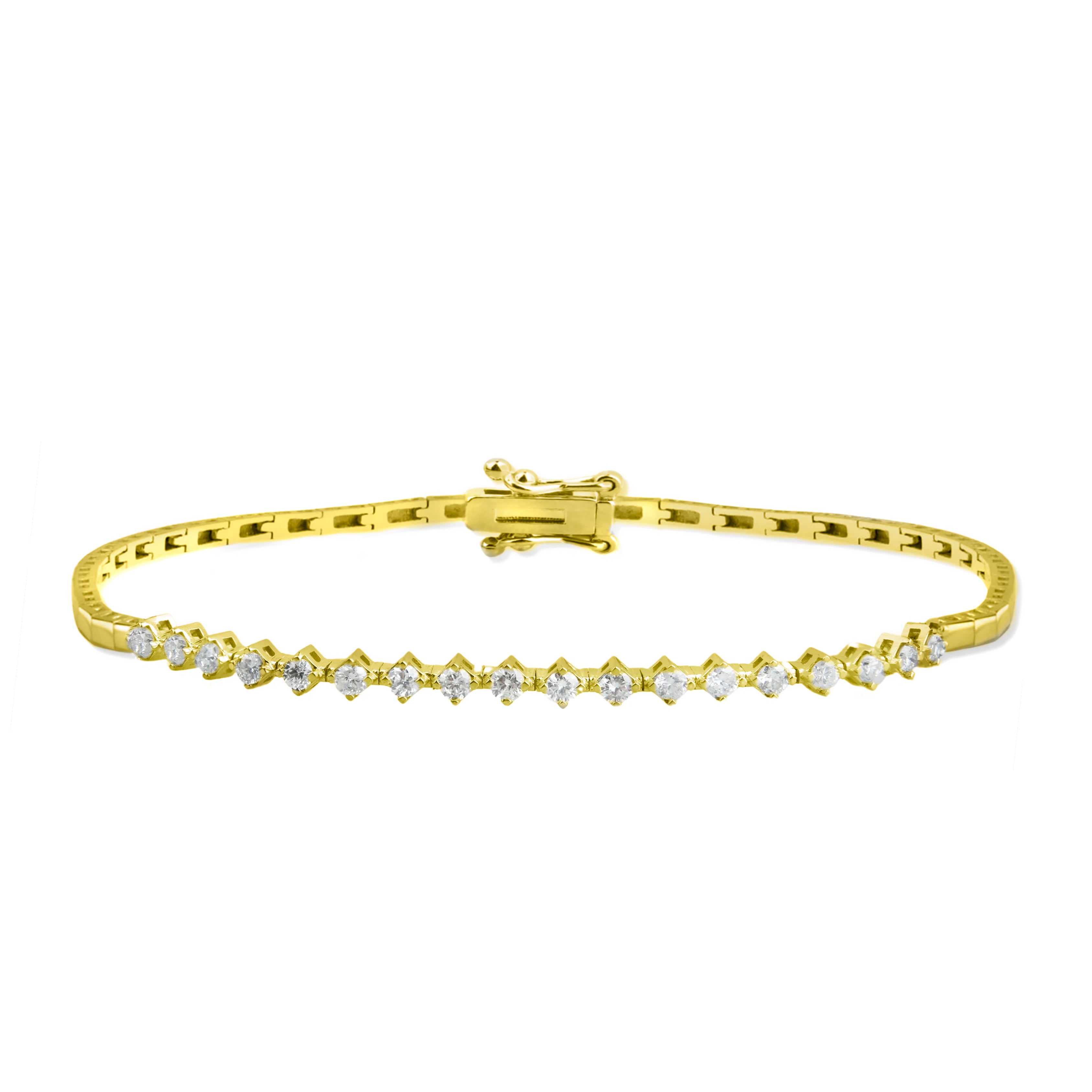 14K Solid Gold Diamond Tennis Bracelet / Anniversary Gift
