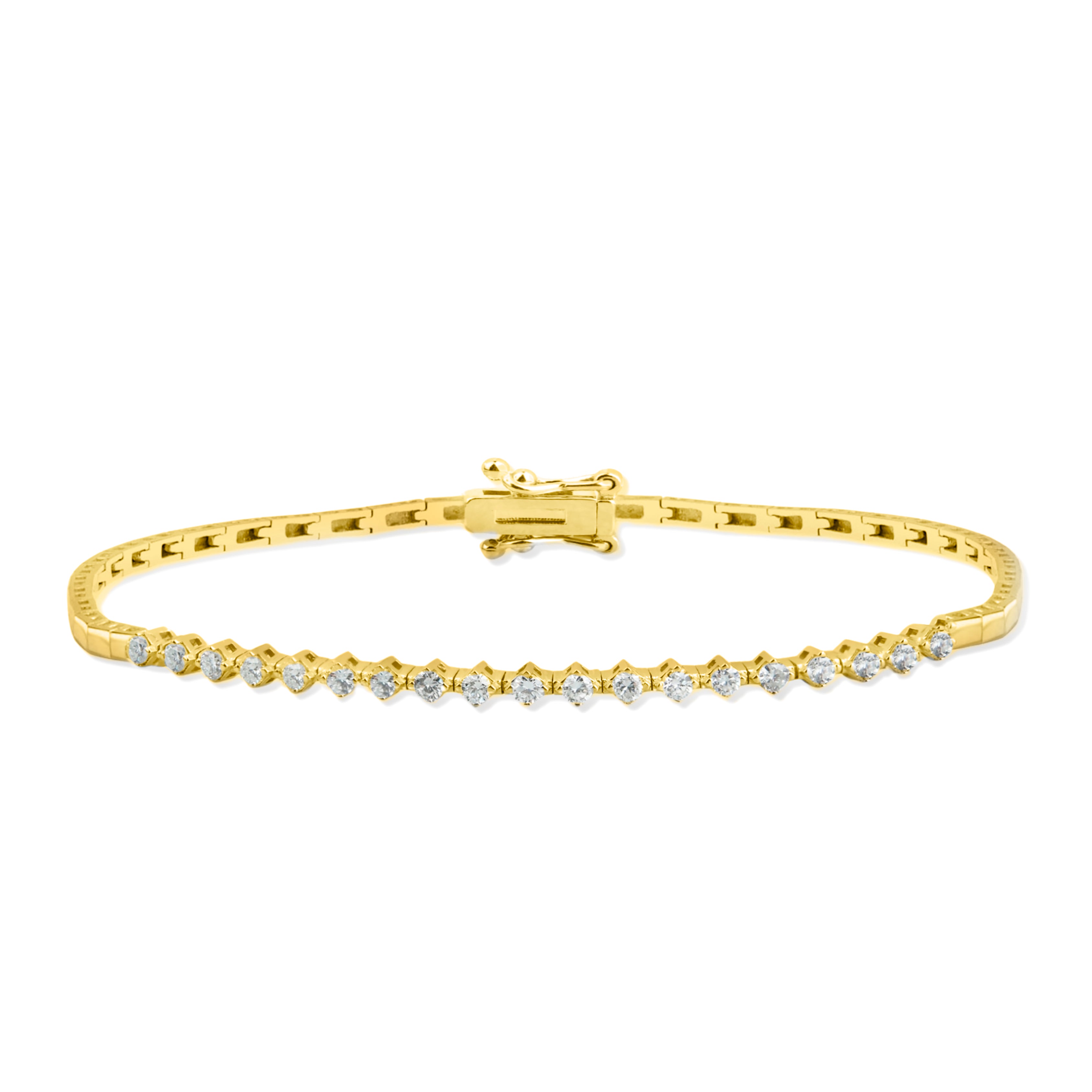 14K Solid Gold Diamond Tennis Bracelet / Everyday Diamond Bracelet