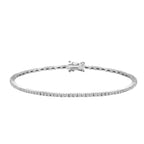 14K Gold Diamond Tennis Bracelet / Dainty Thin Diamond Bracelet for Women