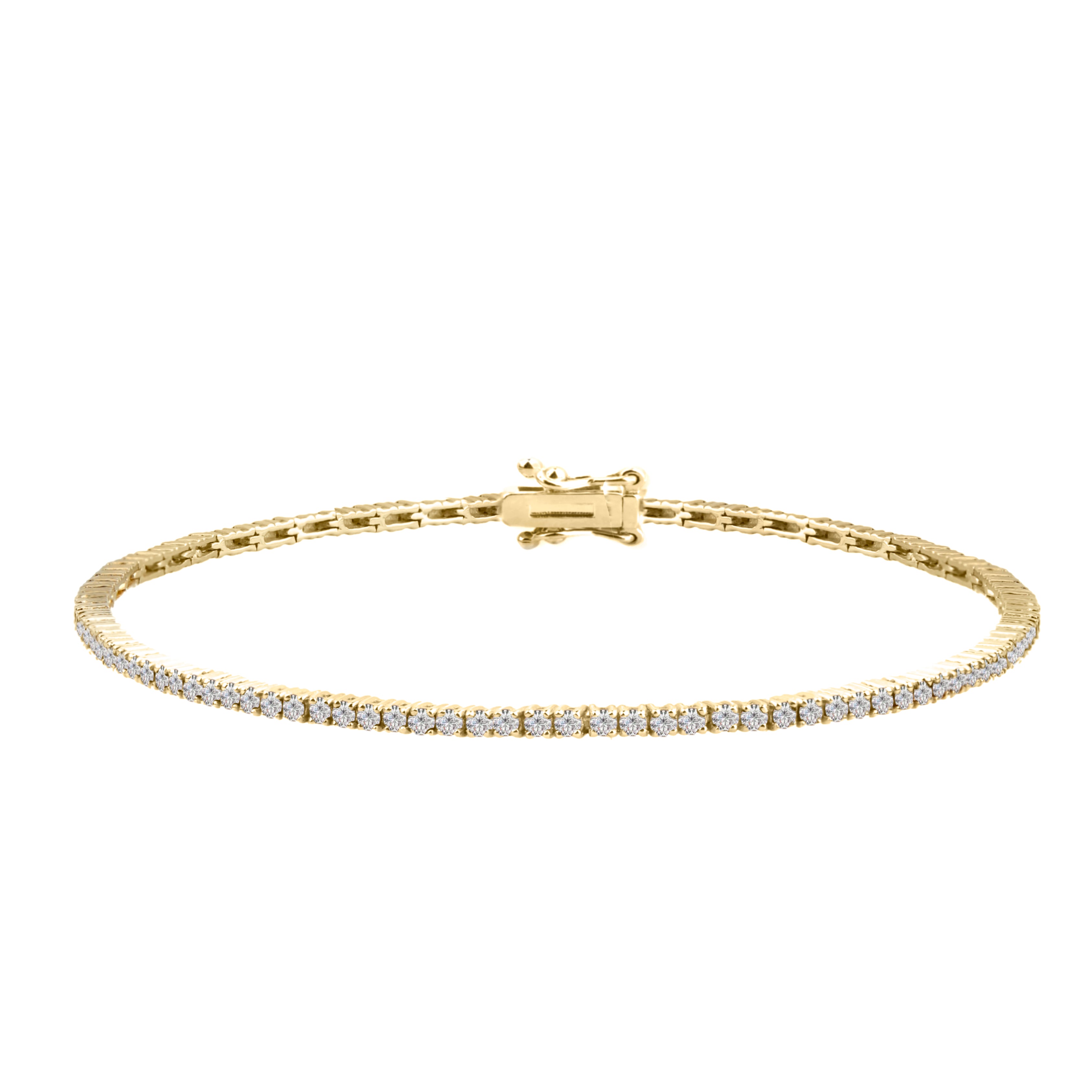 14K Gold Diamond Tennis Bracelet / Dainty Thin Diamond Bracelet for Women