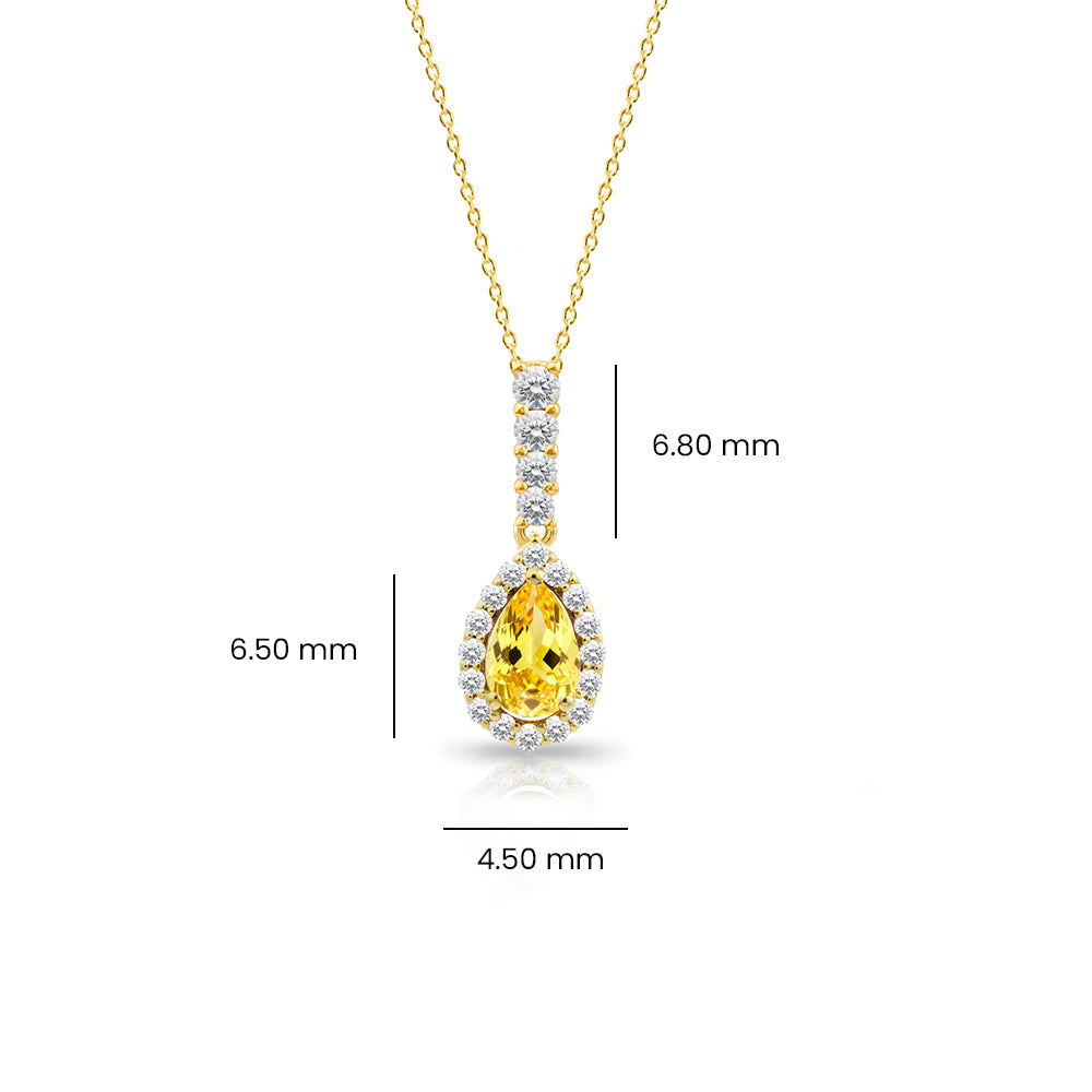 14K Gold Citrine Diamond Necklace